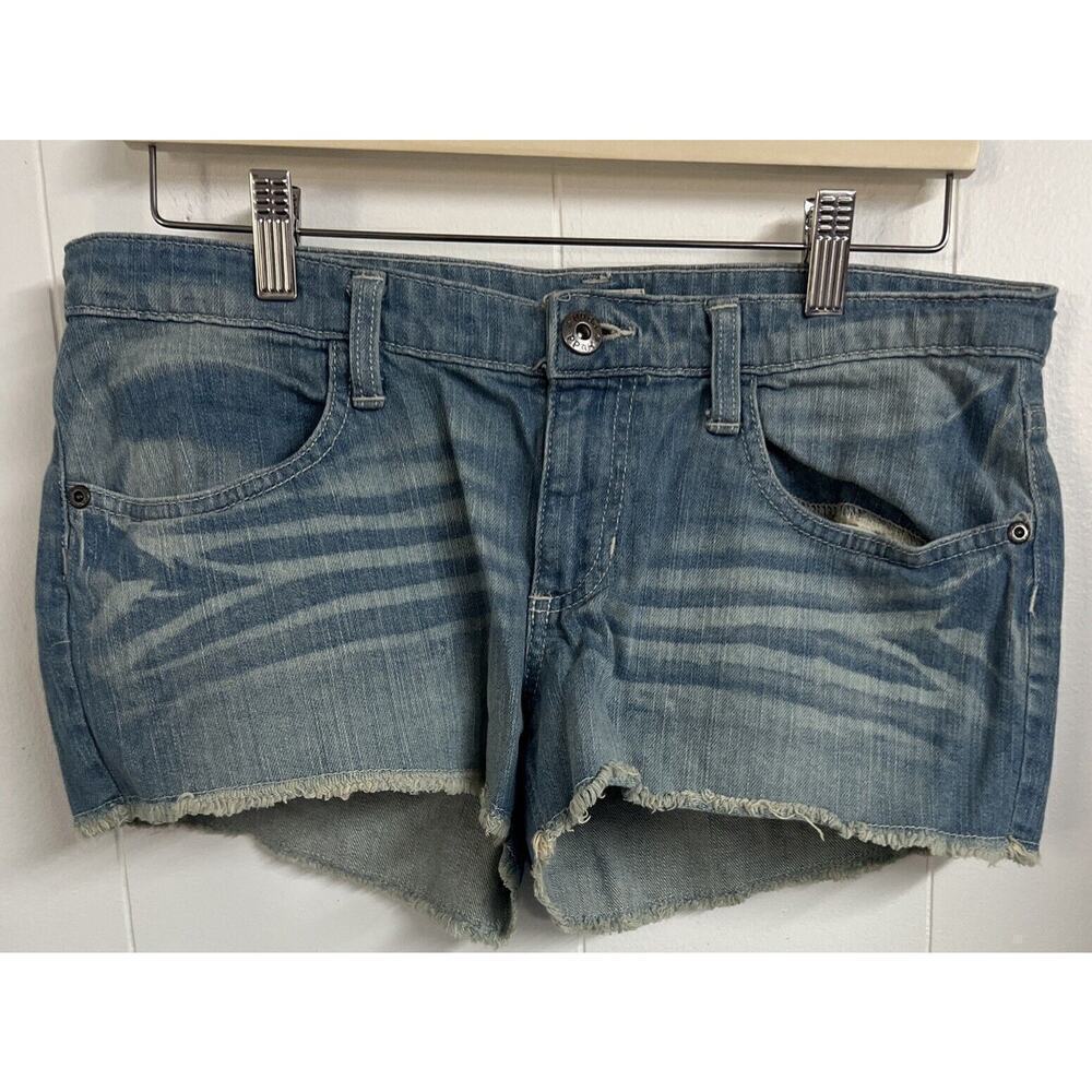 EUC Adorable Mudd Size 13 Junior Jean Shorts Blue Cuffed‎ 2.5 in Inseam